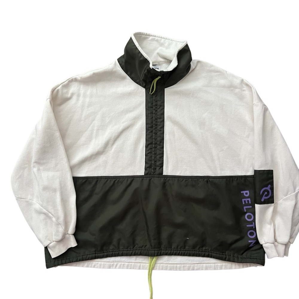 Peloton - Half Zip Together We Can Pullover Sweatshirt - Cream & Green XXL - Picture 3 of 8